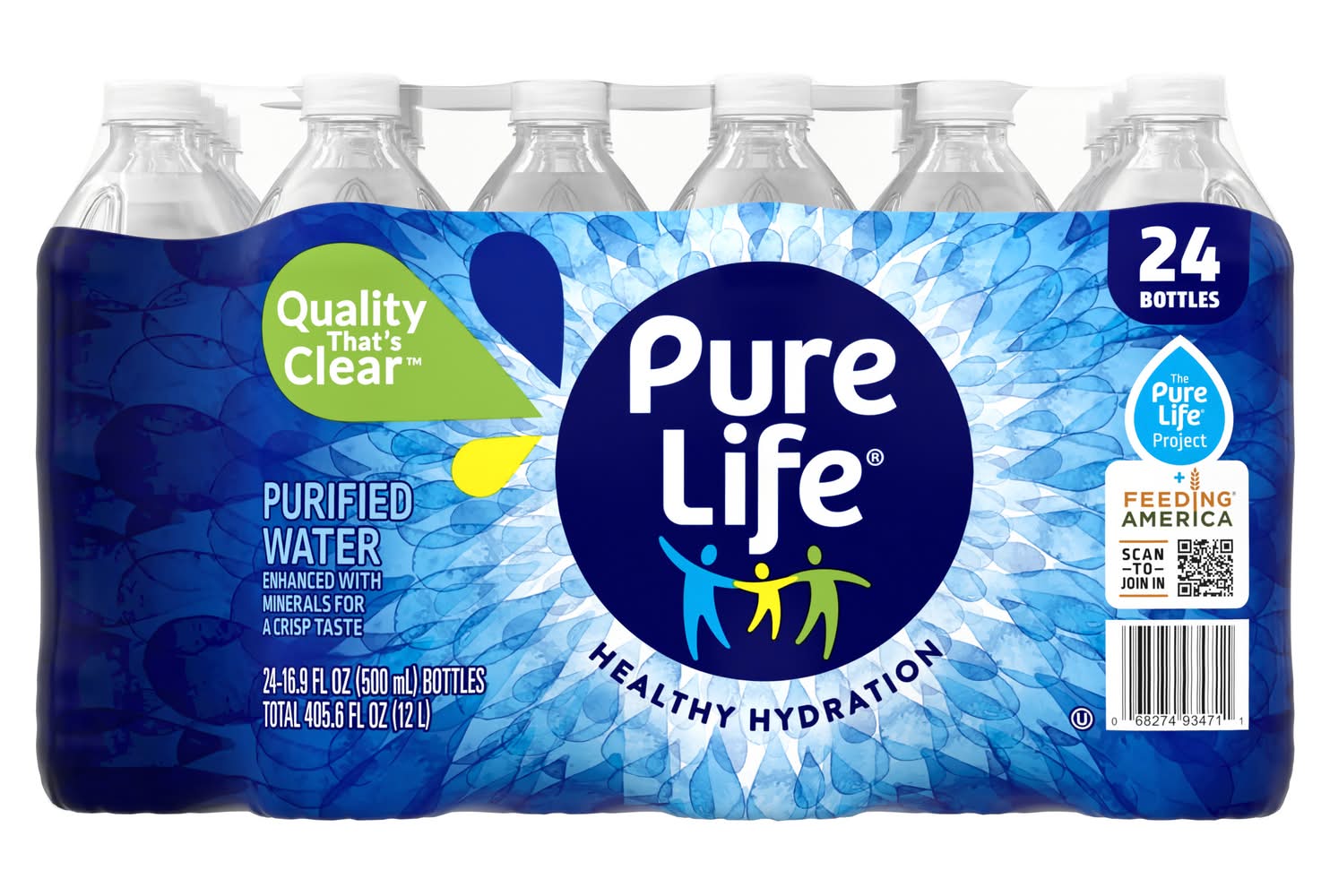 Pure Life Purified Water (24 x 16.9 fl oz)