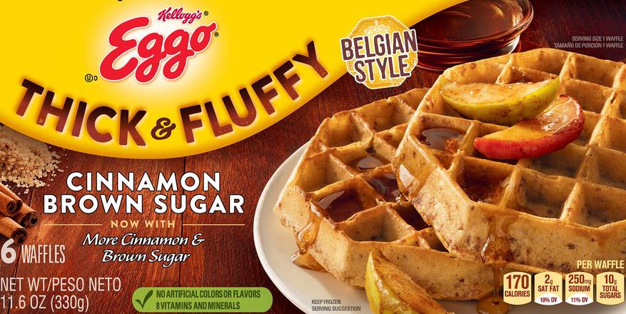 Eggo Thick & Fluffy Cinnamon Brown Sugar Belgian Style Waffles (6 ct)