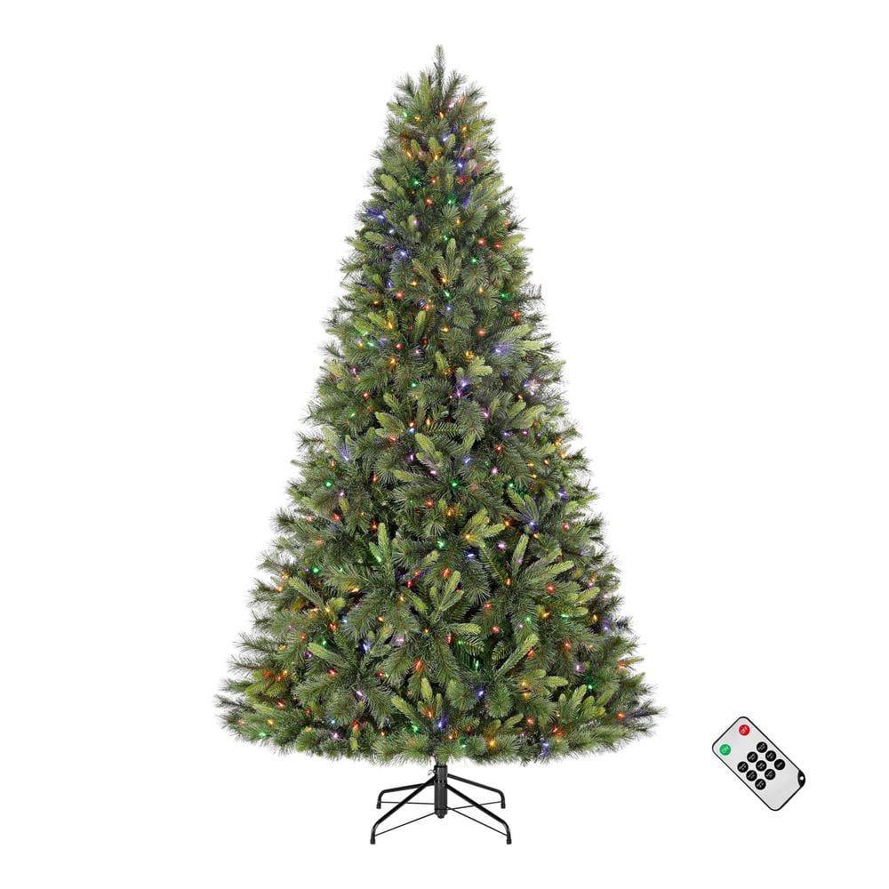 Home Accents Holiday 7.5 Ft. Pre-Lit Led Forest Pine Artificial Christmas Tree T12