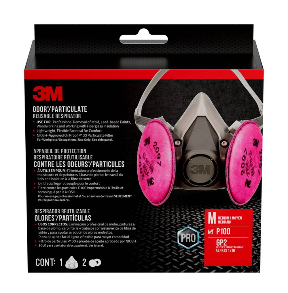 3M 6297 P100 Mold & Lead Paint Removal Reusable Respirator