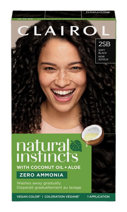 Clairol natural instincts demi-permanent colorant capillaire (noir soyeux - 2sb)