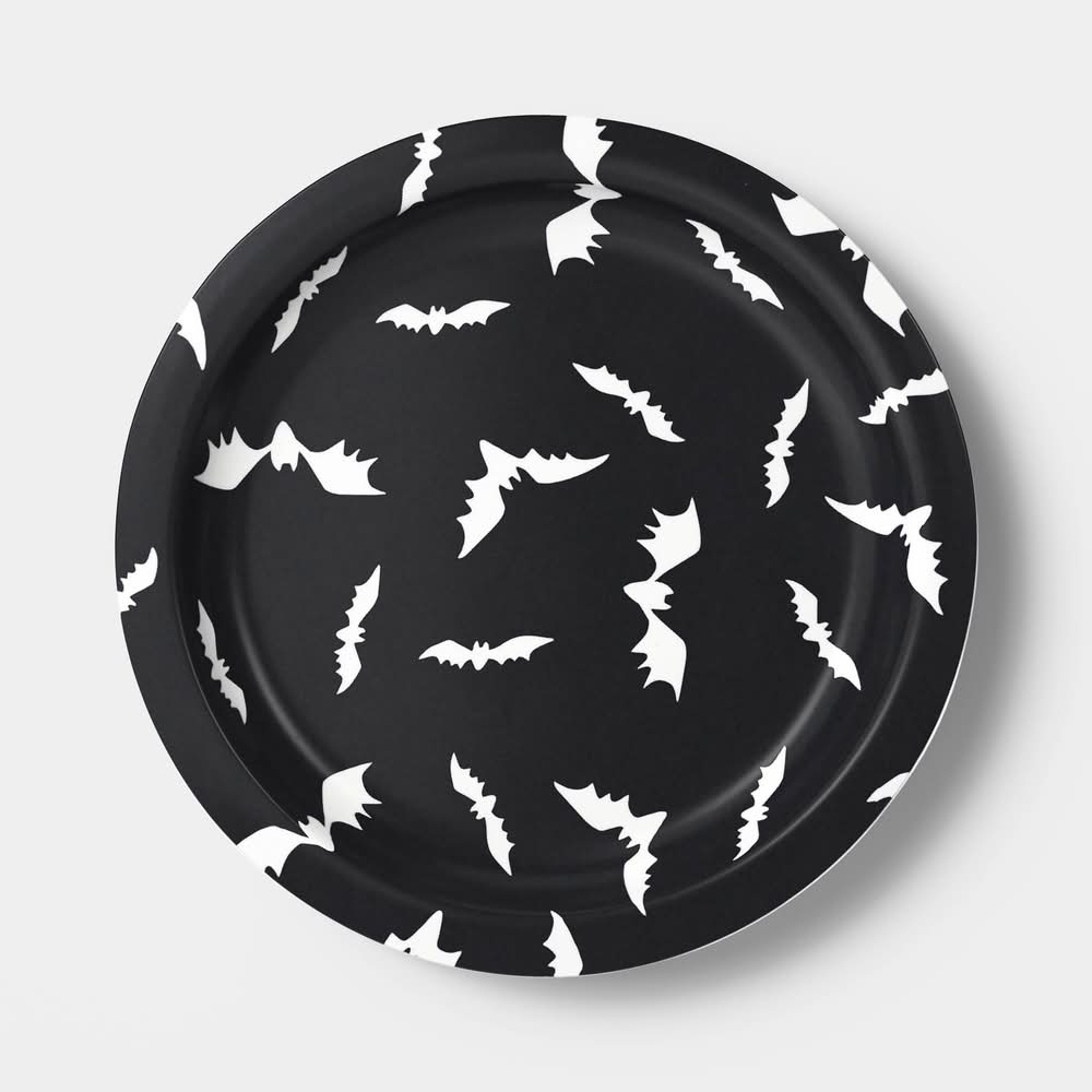 8.5" Halloween Melamine Bats Salad Plate Black - Hyde and EEK! Boutique™