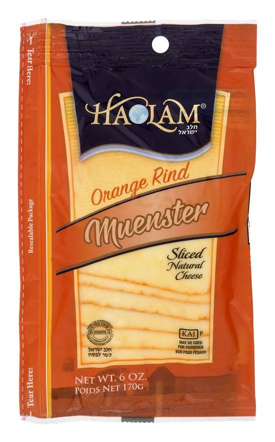 Haolam Orange Rind Muenster Sliced Natural Cheese