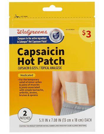 Walgreens Capsaicin Hot Patch, 5.11 in * 7.08 in (2 ct)