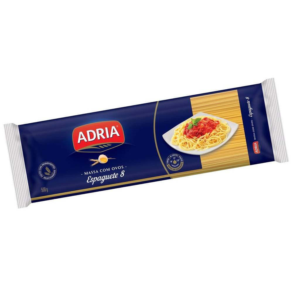 Adria macarrão de sêmola com ovos espaguete 8 (500 g)