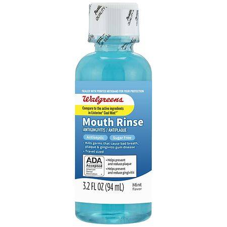 Walgreens Travel Size Mouthwash, Mint (3.2 fl oz)