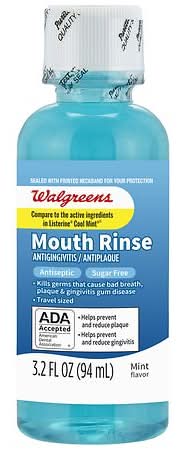 Walgreens Travel Size Mouthwash, Mint (3.2 fl oz)