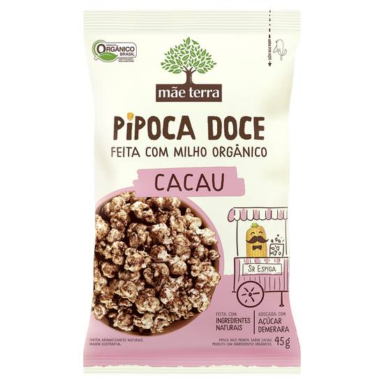 Mãe terra pipoca doce orgânica sabor cacau nupoca (45 g)