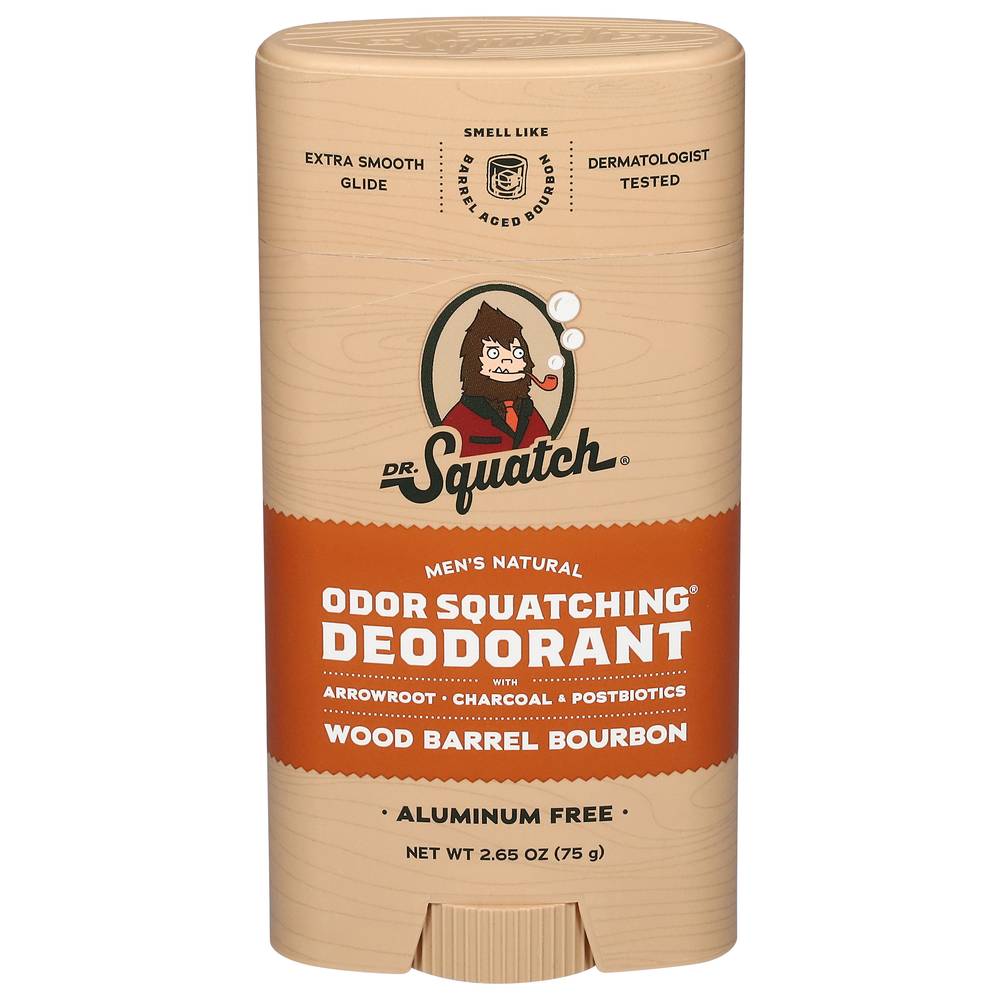 Dr. Squatch Odor Squatching Deodorant, Wood Barrel Bourbon (2.65 oz)