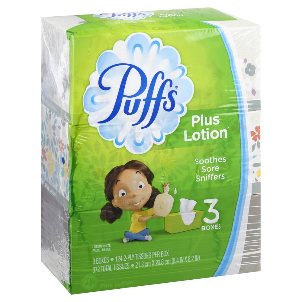 Puffs Plus Lotion White 2-ply Facial Tissue (3 ct)