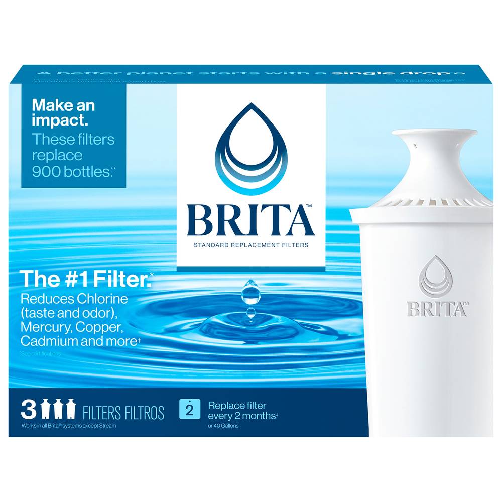 Brita Pitcher Replacement Filters, White (3 ct)