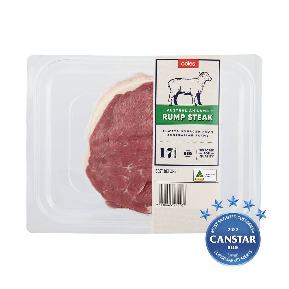 Coles Lamb Rump Steak 2 pack 215g