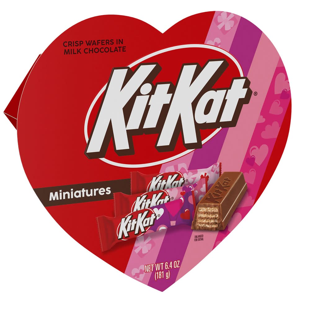 KitKat Miniatures Milk Chocolate Wafer Candy Gift Heart Box (6.4 oz)