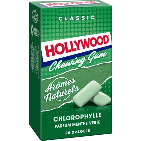 Chewings gums  sans aspartame HOLLYWOOD - la boite de 20 dragées