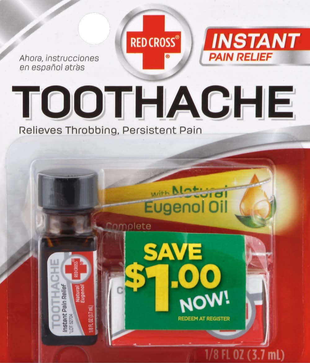 Red Cross Severe Toothache Instant Pain Relief Liquid Kit (0.12 fl oz, 2 ct)