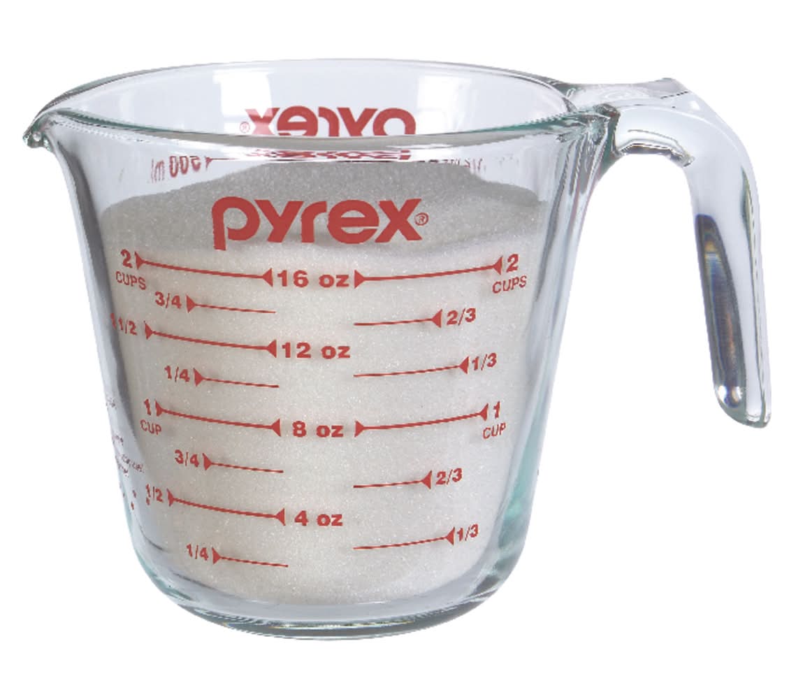 Pyrex 2 Cups Glass Clear Measuring Cup