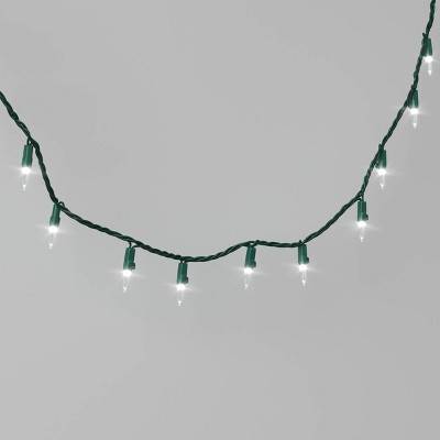 100ct LED Smooth Mini Christmas String Lights Warm White with Green Wire - Wondershop™: Indoor/Outdoor, UL Listed, Electric