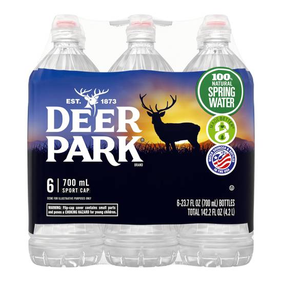 Deer Park 100% Natural Spring Water (6 ct, 23.7 fl oz)