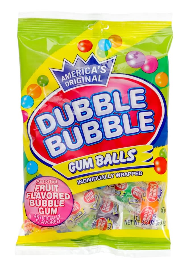 Dubble Bubble Fruit Flavored Gum Balls, Assorted (3.3 oz)