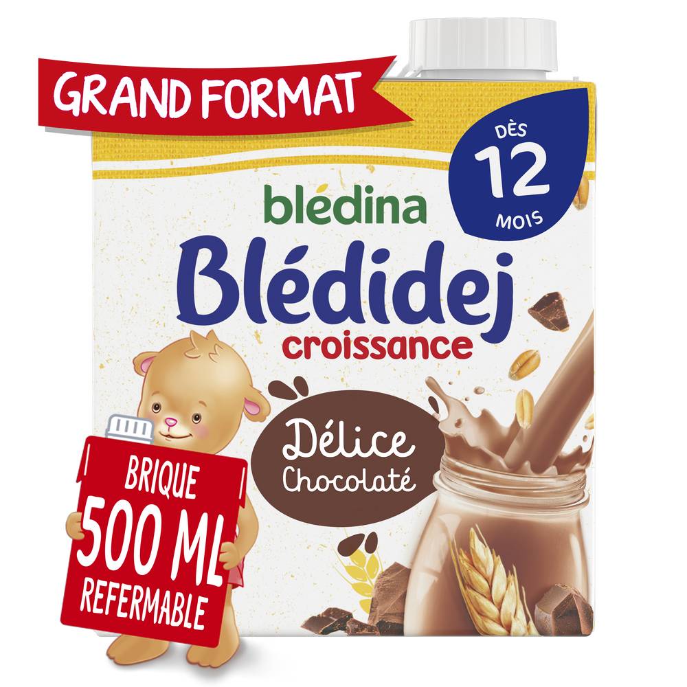 Blédina - Blédidej lait croissance au délice chocolaté dès 12 mois (500ml)