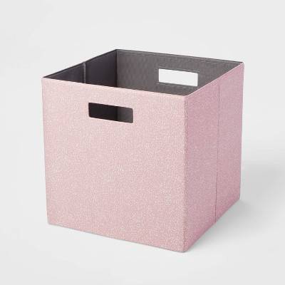 Brightroom Fabric Bin Texture Storage Cube, 13" x 13", Rose