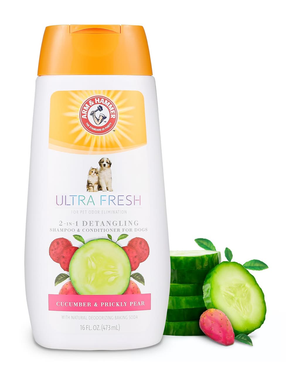 Arm & Hammer ™ Ultra Fresh 2-in-1 Detangling Dog Shampoo - Cucumber/Prickly Pear 16 oz (Size: 16 Fl Oz)