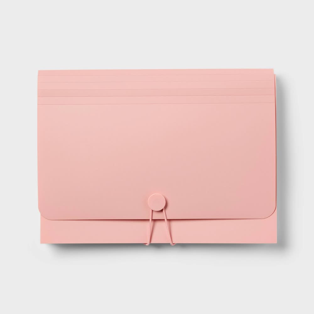 up&up 13 Pocket Expanding File Folder, Pink
