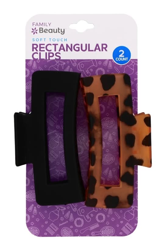Family Beauty Assorted Soft Touch Rectangular Clips (2 ct)