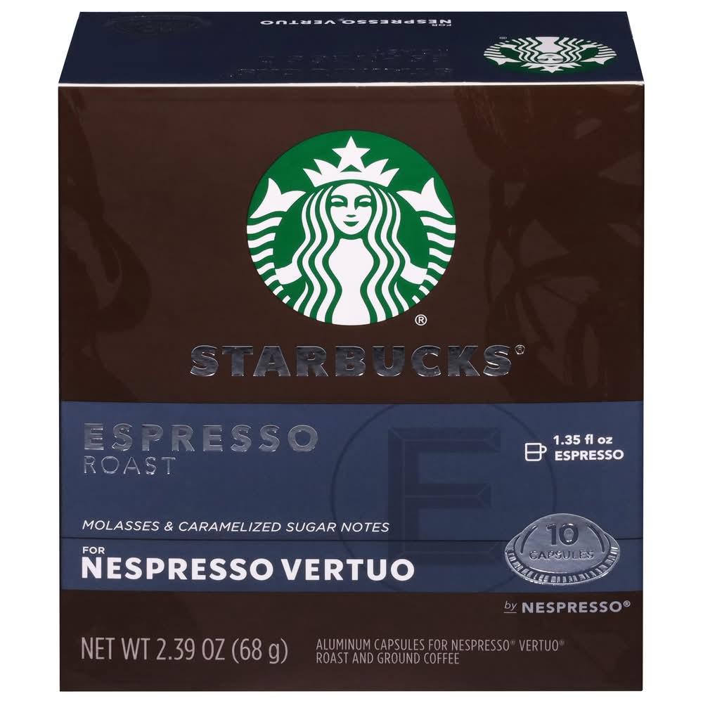 Starbucks Nespresso Vertuo Espresso Roast Coffee Capsules (2.39 oz, 10 ct)