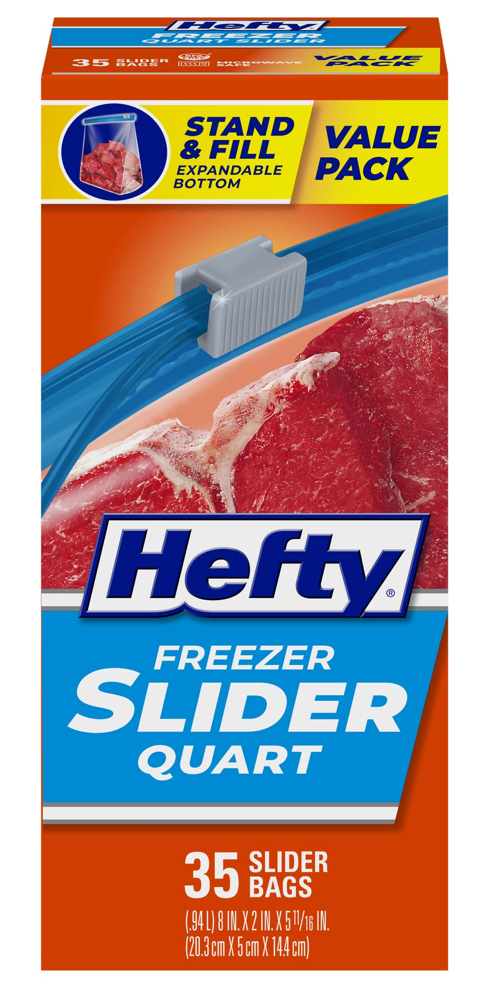 Hefty Value pack Quart Freezer Slider Bags