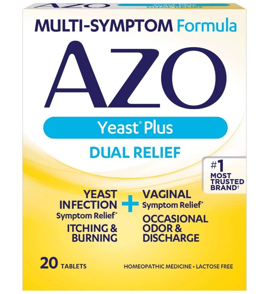 Azo Yeast Plus Multi-Symptom Formula Dual Relief Tablets (20 ct)