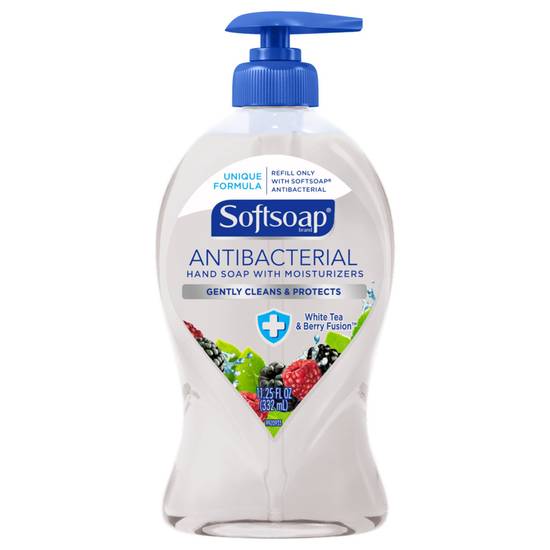 Softsoap Antibacterial Liquid Hand Soap Pump, White Tea and Berry, 11.25 OZ
