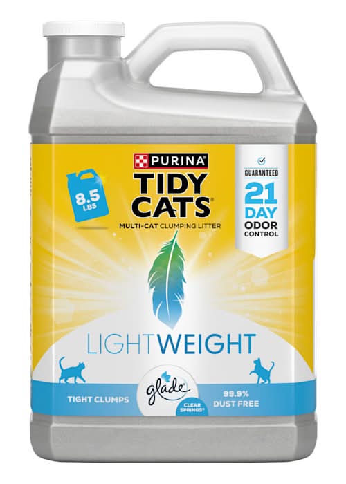 Tidy Cats Scented Light Weight Glade Clear Springs Low Dust Clumping Multi Cat Litter, 8.5 lbs.