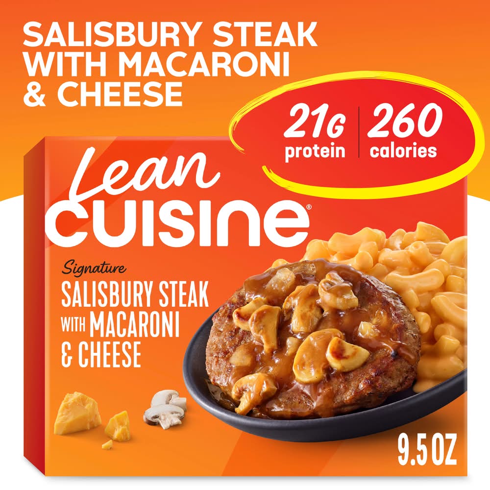 Lean Cuisine Protein Kick Frozen Meal, Salisbury Steak With Macaroni & Cheese (9.5 oz)