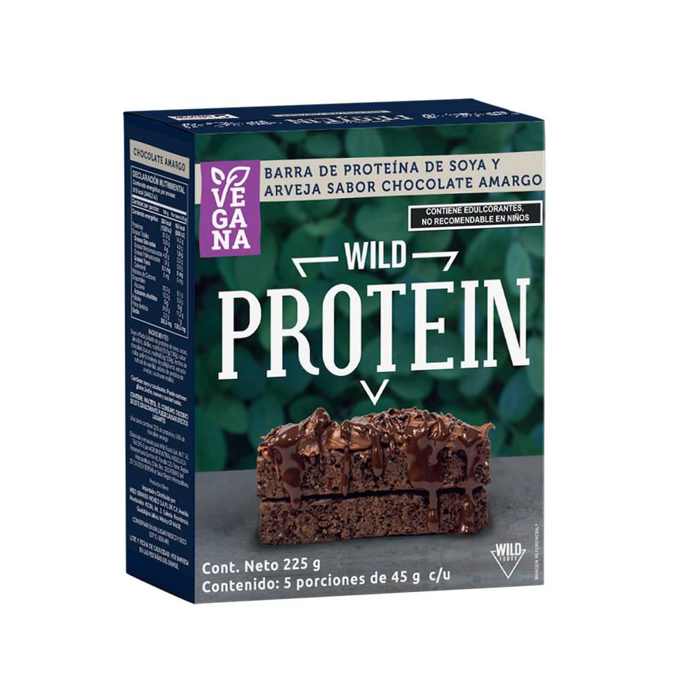 Wild protein barra de proteína de soya (5 un) (chocolate amargo)