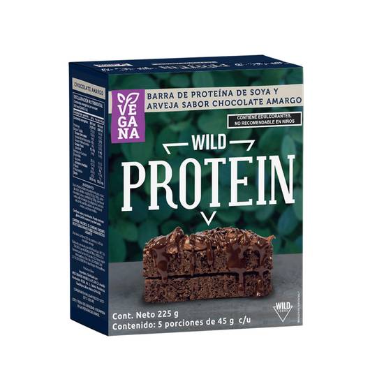 Wild protein barra de proteína de soya (5 un) (chocolate amargo)