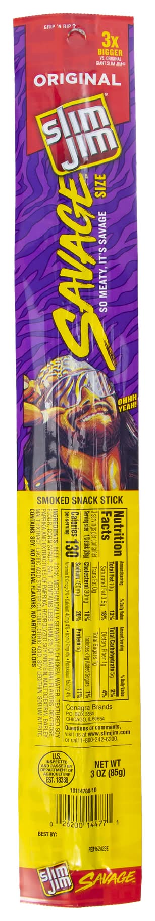 Slim Jim® Savage™ Size Original Smoked Snack Stick 3oz