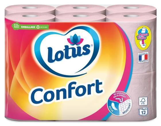 Lotus - Papier toilette confort rouleaux (12 pièces)