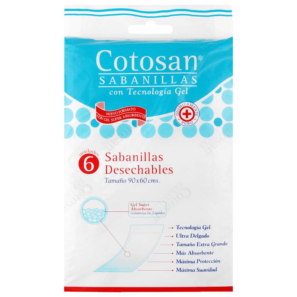 Cotosan sabanillas desechables adultos (6 un)