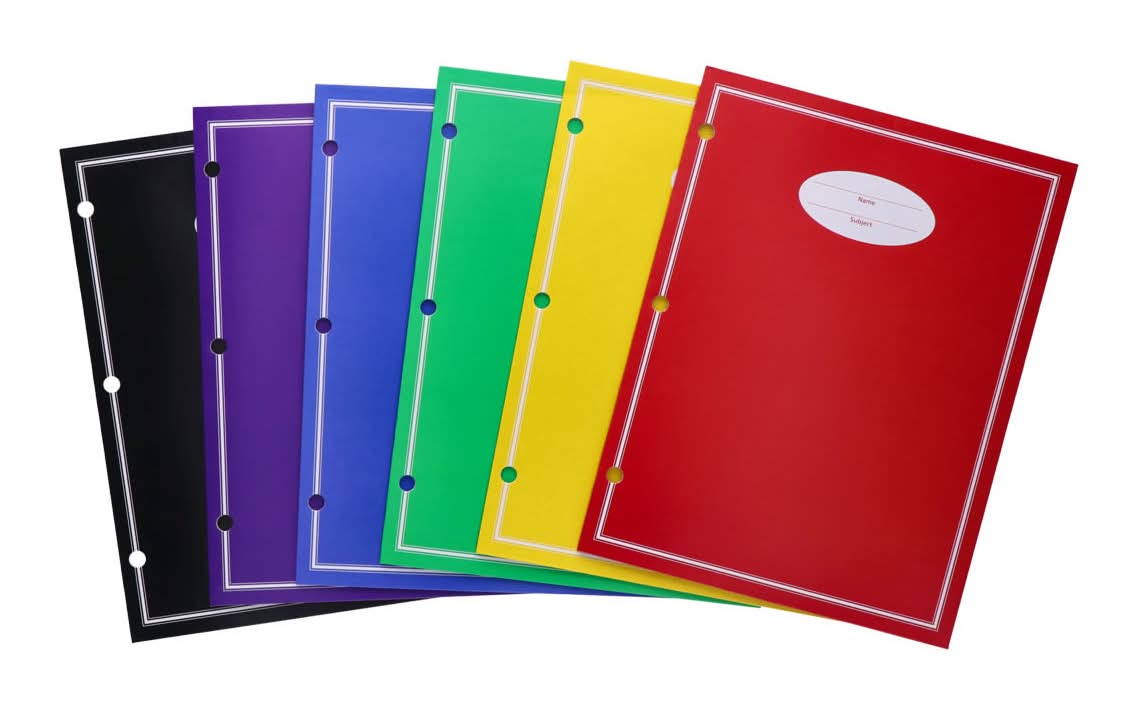 OfficeHub 2 Pocket Laminated Folder 6 Assorted Colors
