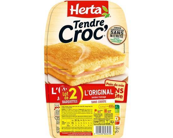 Tendre Croc L'original Jambon Fromage sans croute Herta 200g
