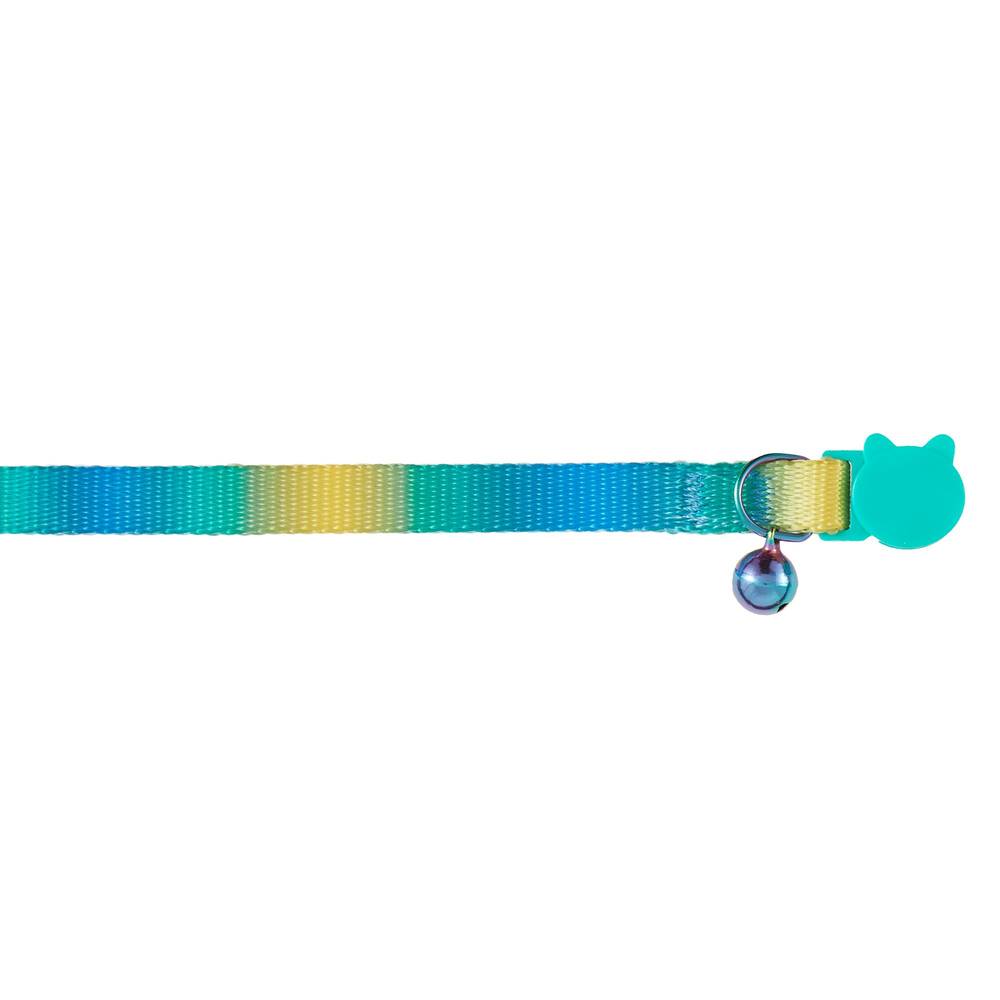 Whisker City® Blue & Yellow Ombre Easy Release Kitten & Cat Collar (Color: Multi Color, Size: Kitten)