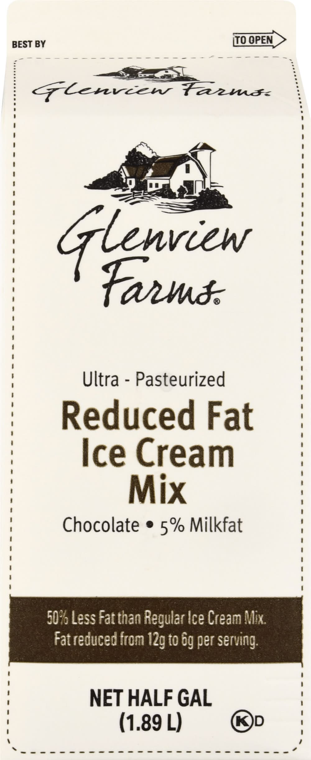 Glenview Farms Reduced Fat Chocolate Ice Cream Mix (1.89 L)