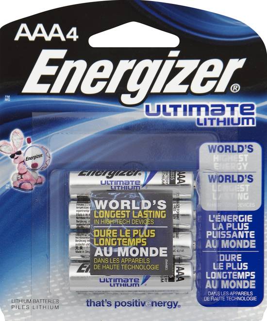 Energizer Ultimate Lithium Batteries Aaa4