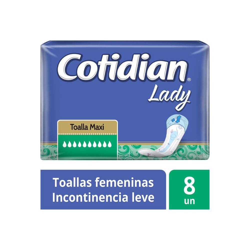 Lady, toallas para incontencia urinaria leve COTIDIAN