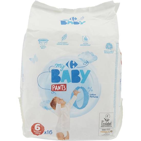Carrefour Baby - Couches pants taille 6 to16 kg (16pièces)