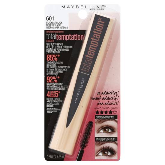 Maybelline 601 Blackest Black Total Temptation Mascara