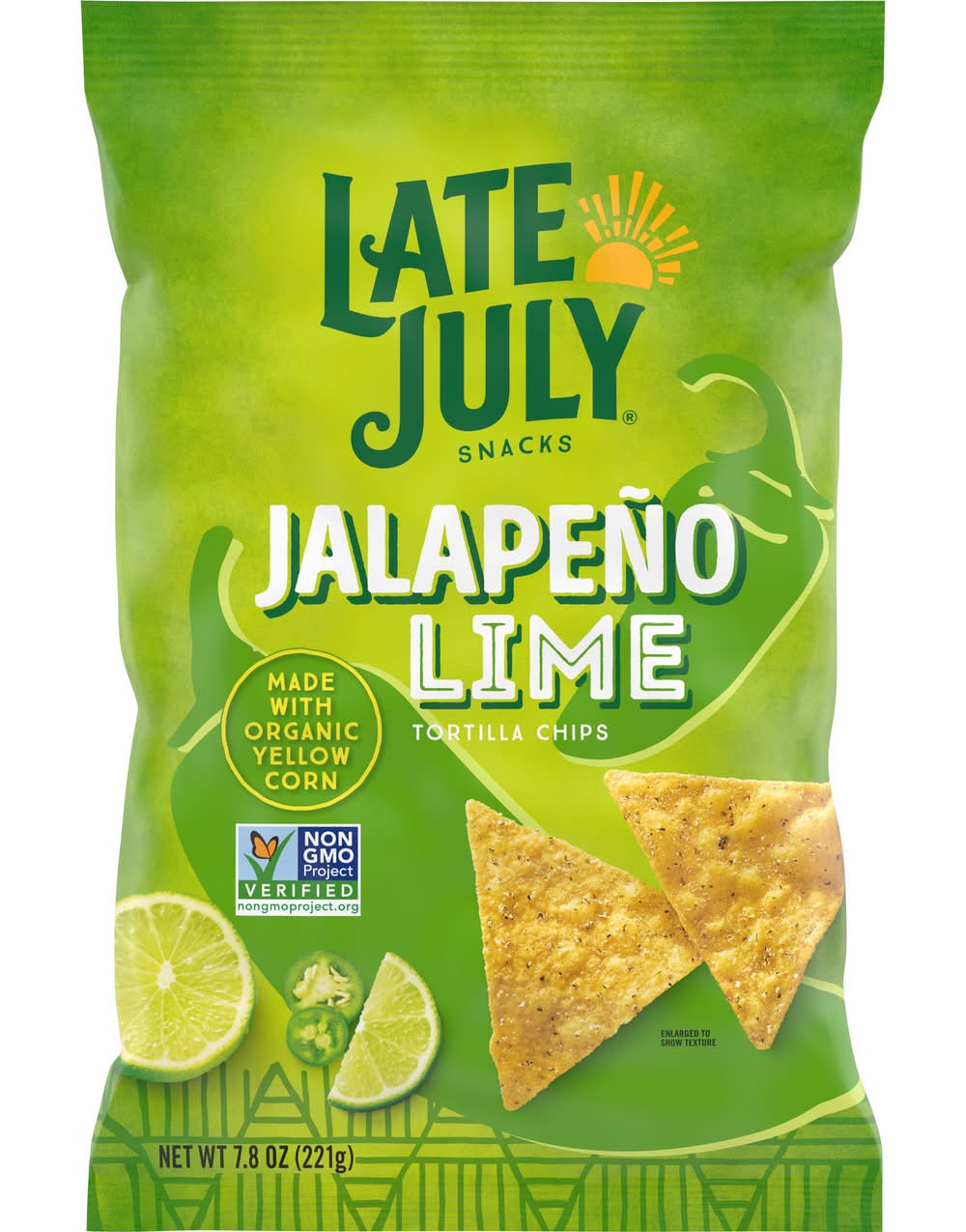 Late July Gluten Free Tortilla Chips, Jalapeño-Lime (7.8 oz)