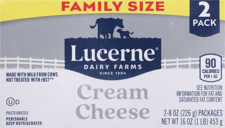 Lucerne Family Size Cream Cheese (2 ct, 8 oz)
