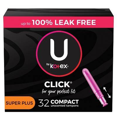 U by Kotex Click Compact Tampons, Female (32 ct)